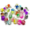 100 Mix Handcrafted Crackle Glass Beads Drops w/Silver
