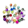 100 Mix Handcrafted Crackle Glass Beads Drops w/Silver
