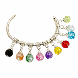 100 Mix Handcrafted Crackle Glass Beads Drops w/Silver