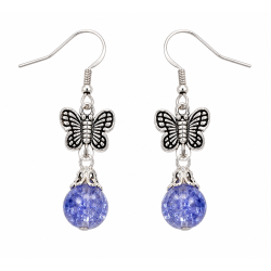 100 Mix Handcrafted Crackle Glass Beads Drops w/Silver
