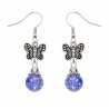 100 Mix Handcrafted Crackle Glass Beads Drops w/Silver