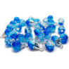 100 Mix Handcrafted Crackle Glass Beads Drops w/Silver
