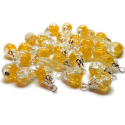 100 Mix Handcrafted Crackle Glass Beads Drops w/Silver