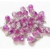 100 Mix Handcrafted Crackle Glass Beads Drops w/Silver
