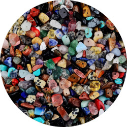 Mix Color 5-8mm，1/4LB, 400 Pieces Drilled Irregular Gemstones. (Random)