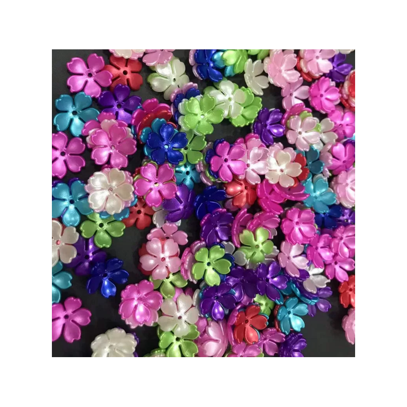 BeadingStation® 100Pcs Mix Pearl Shine Cherry Blossom Acrylic Flower Beads 15mm