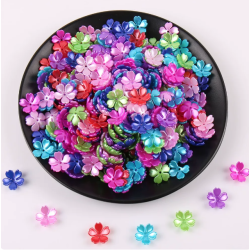 BeadingStation® 100Pcs Mix Pearl Shine Cherry Blossom Acrylic Flower Beads 15mm