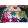 BeadingStation® 100Pcs Green Mix Pearl Shine Cherry Blossom Acrylic Flower Beads 15mm