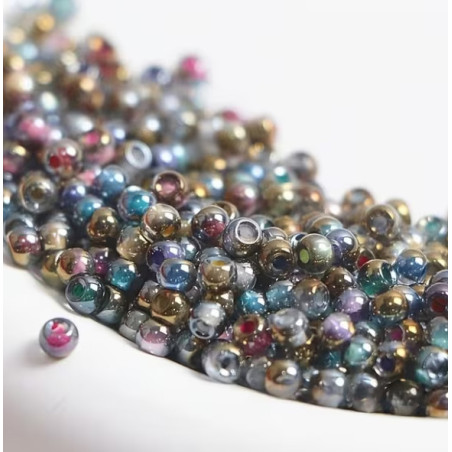 BeadingStation® 30g 1000pcs 3mm Gradient Colorful Transparent Glass Beads