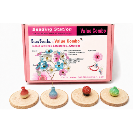 BeadingStation® 4-Set DIY Flower Petal Mini Tree Kit – Gift-Ready Value Combo Spring Mix