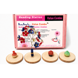 BeadingStation® 4-Set DIY Flower Petal Mini Tree Kit – Gift-Ready Value Combo Memorial Mix