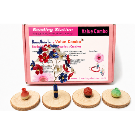 BeadingStation® 4-Set DIY Flower Petal Mini Tree Kit – Gift-Ready Value Combo Memorial Mix
