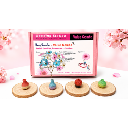 BeadingStation® 4-Set DIY Flower Petal Mini Tree Kit – Gift-Ready Value Combo Random Mix