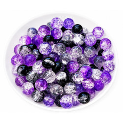 BeadingStation® 2-tone Crackle Glass Round Beads 6mm ~ Loose Beads~