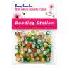 BeadingStation® 2-tone Crackle Glass Round Beads 6mm ~ Loose Beads~