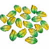 30pcs Green Leaf Charms, BeadingStation® Gradient Lampwork Glass Leaves Pendants with Hole
