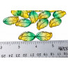 30pcs Green Leaf Charms, BeadingStation® Gradient Lampwork Glass Leaves Pendants with Hole