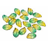 30pcs Green Leaf Charms, BeadingStation® Gradient Lampwork Glass Leaves Pendants with Hole