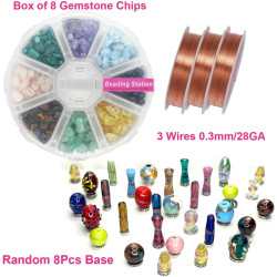 Beading Station Set of 8 Wire Wrapped Little Crystal Tree of Life DIY Making Kit