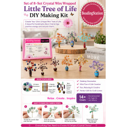Set of 8 Wire Wrapped Little Crystal Tree of Life DIY Making Kit | Golden Wire Only