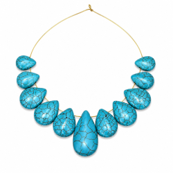 10+1pc Gradual Size Sidehole Natural Turquoise Teardrop Set