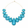 10+1pc Gradual Size Sidehole Natural Turquoise Teardrop Set